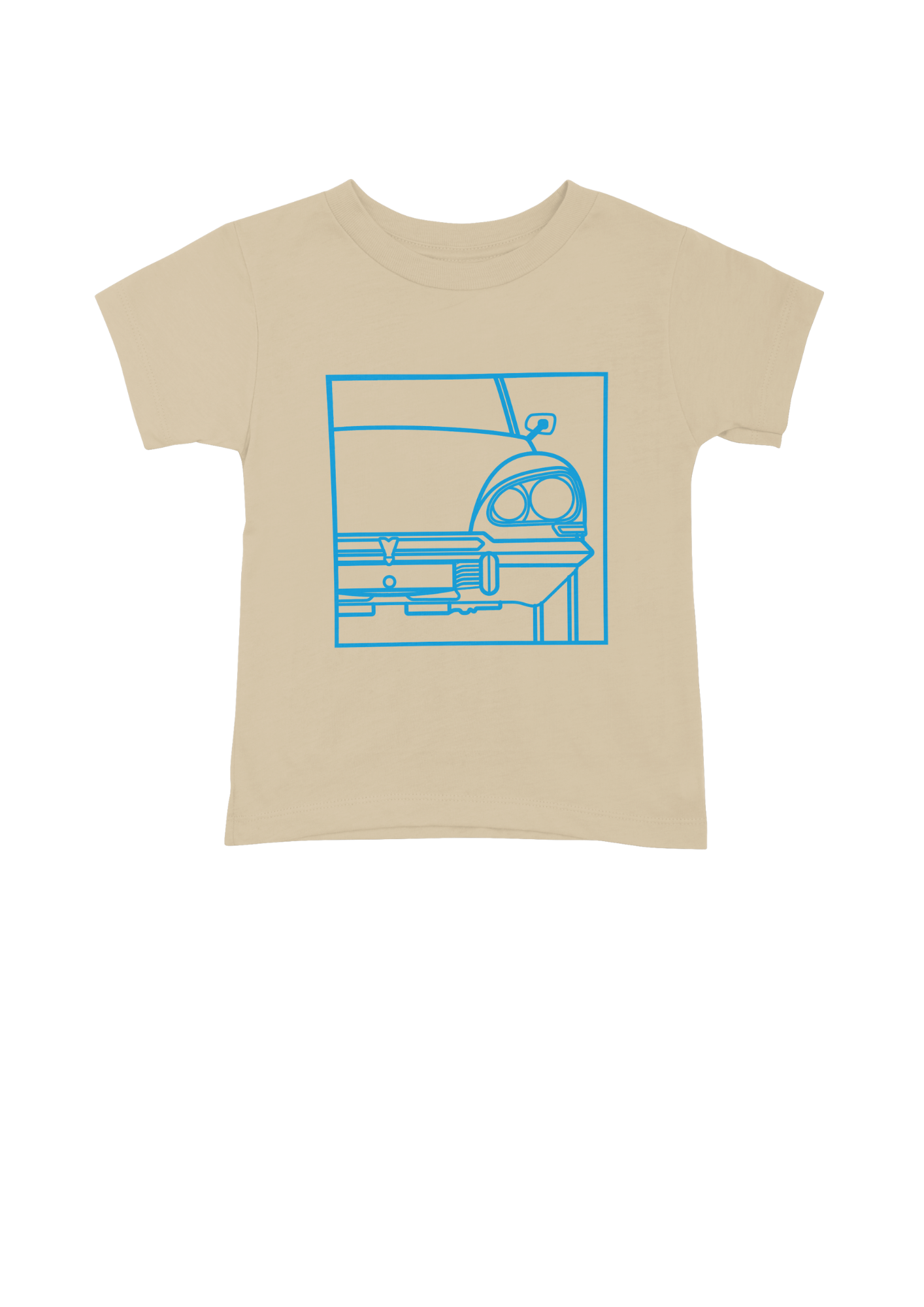 Children's Natural Colour Cotton T-Shirt with  DS Series 3 Line Drawing