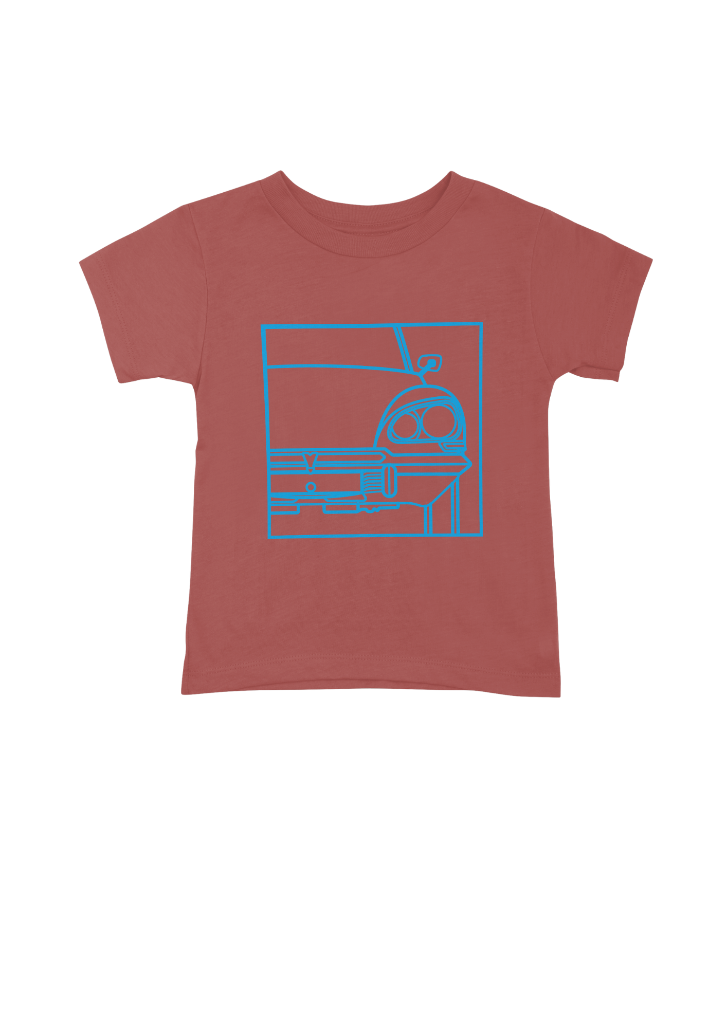 Children's Red Cotton T-Shirt with  DS Series 3 Line Drawing
