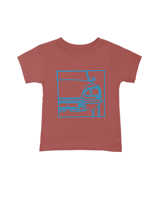 Children's Red Cotton T-Shirt with  DS Series 3 Line Drawing