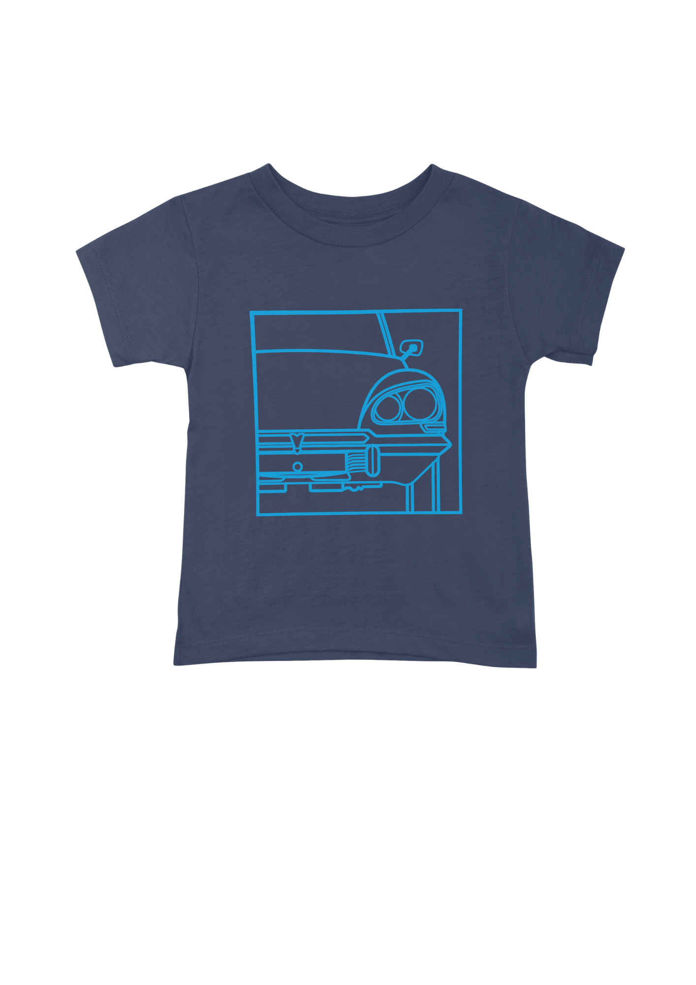 Children's Navy Blue Cotton T-Shirt with  DS Series 3 Line Drawing