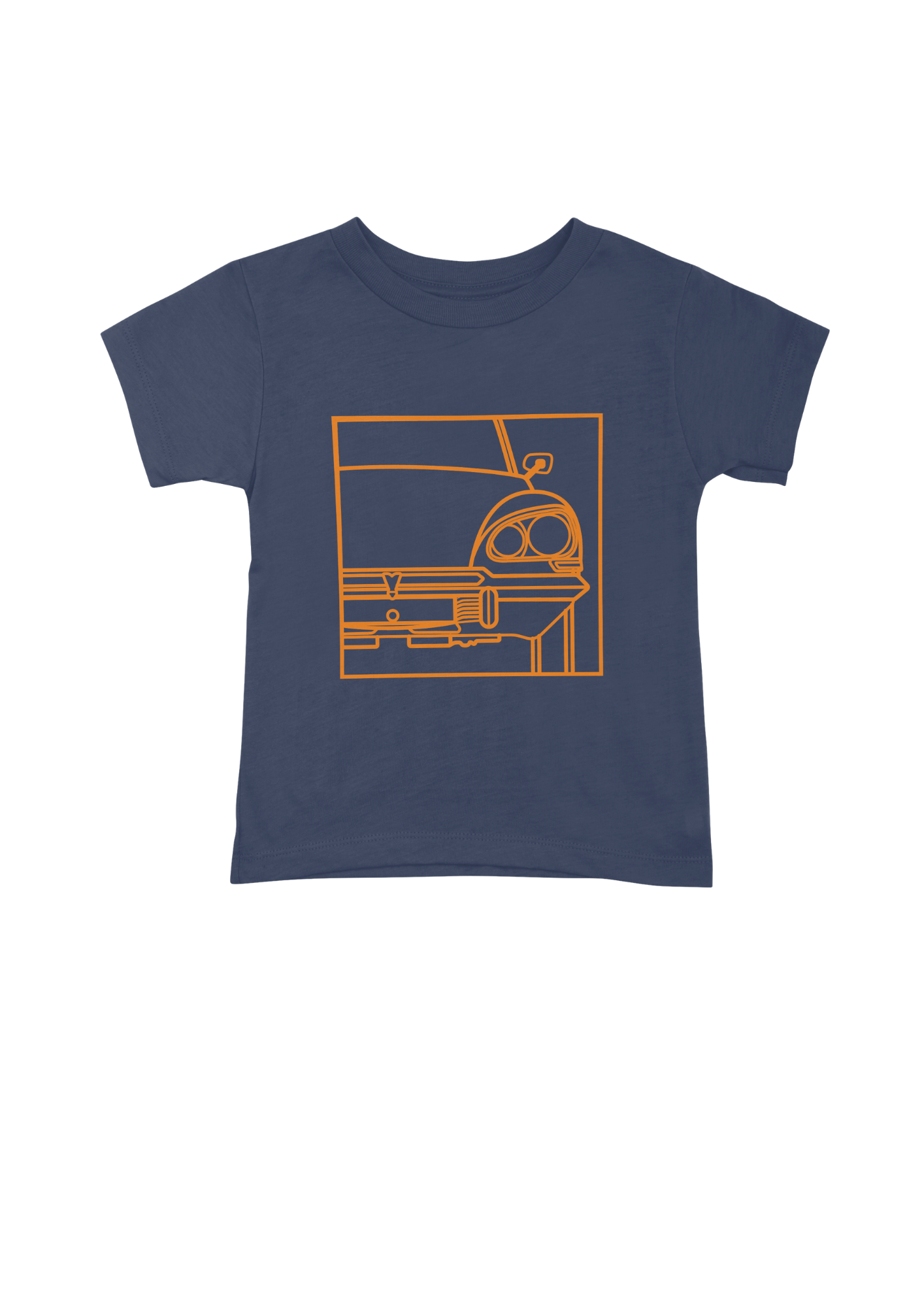 Children's Navy Blue Cotton T-Shirt with  DS Series 3 Line Drawing