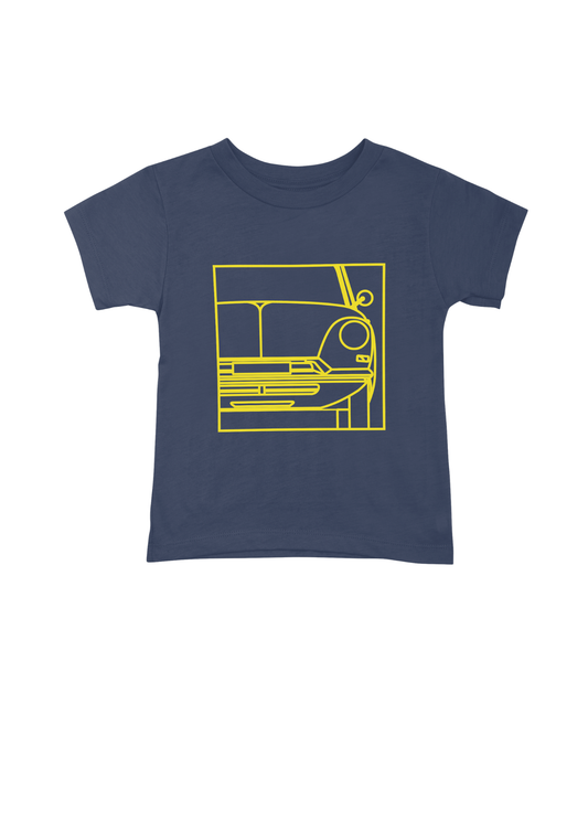 Children's Navy Blue Cotton T-Shirt with  DS Series 1 Line Drawing