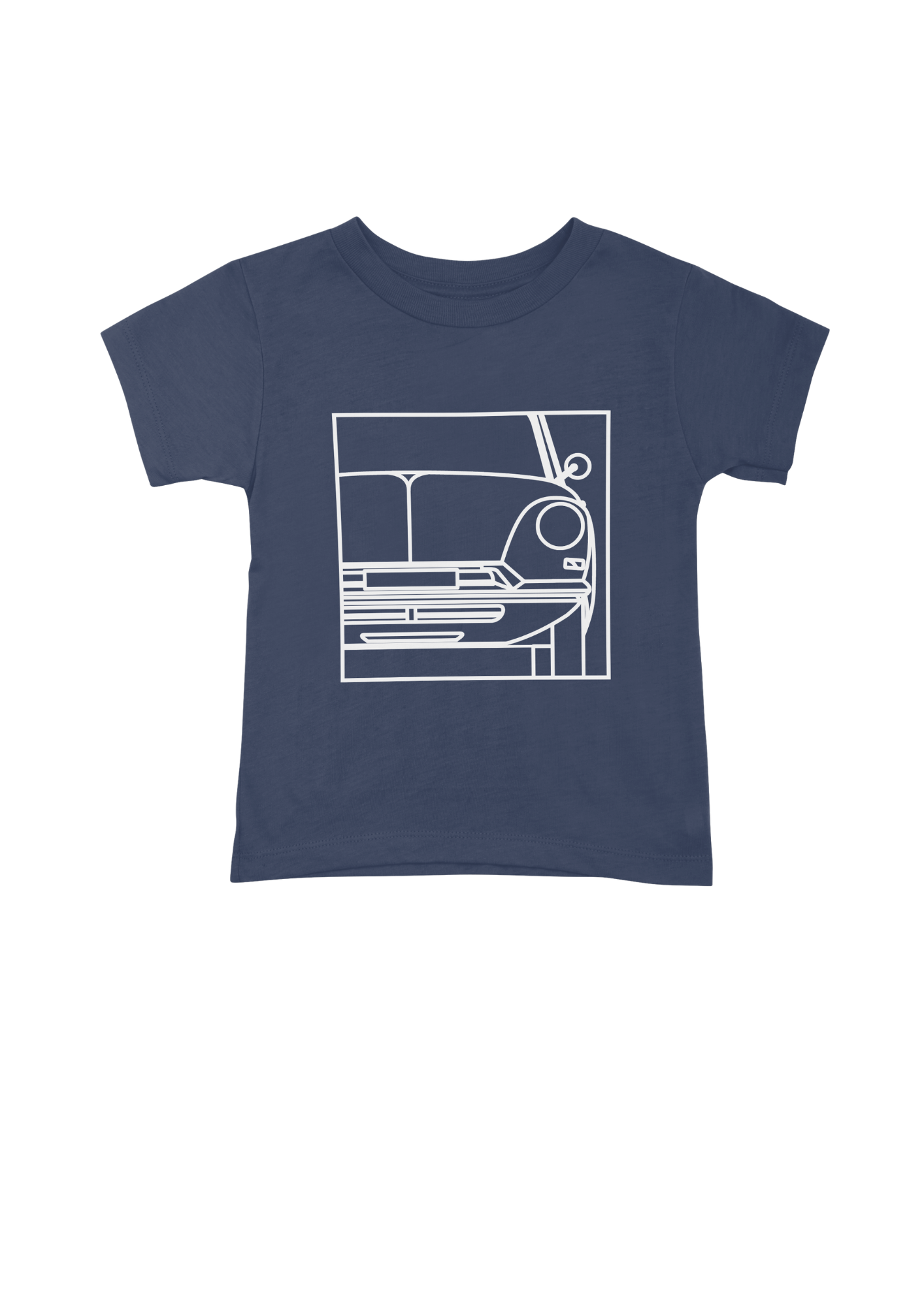 Children's Navy Blue Cotton T-Shirt with  DS Series 1 Line Drawing