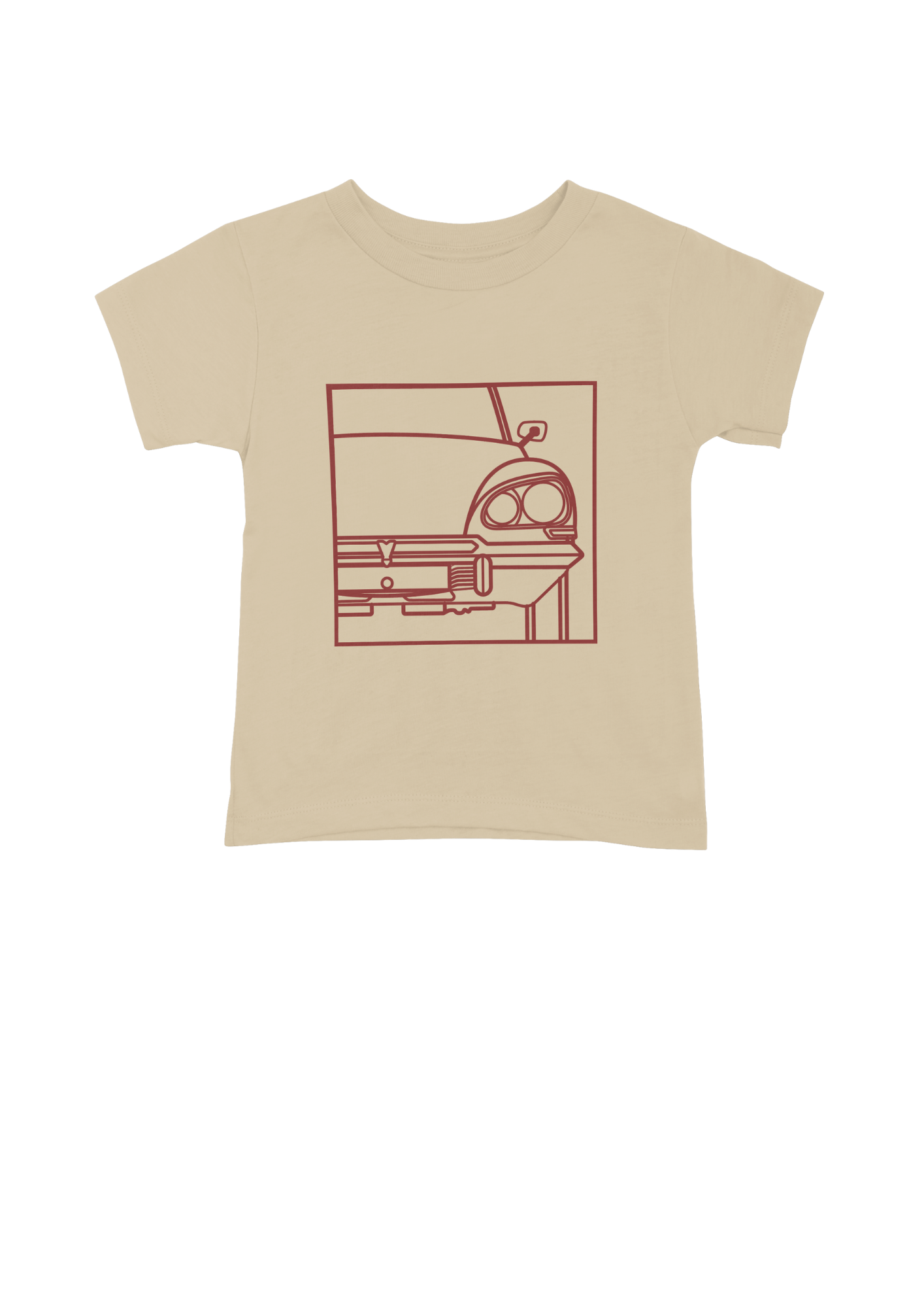 Children's Natural Colour Cotton T-Shirt with  DS Series 3 Line Drawing